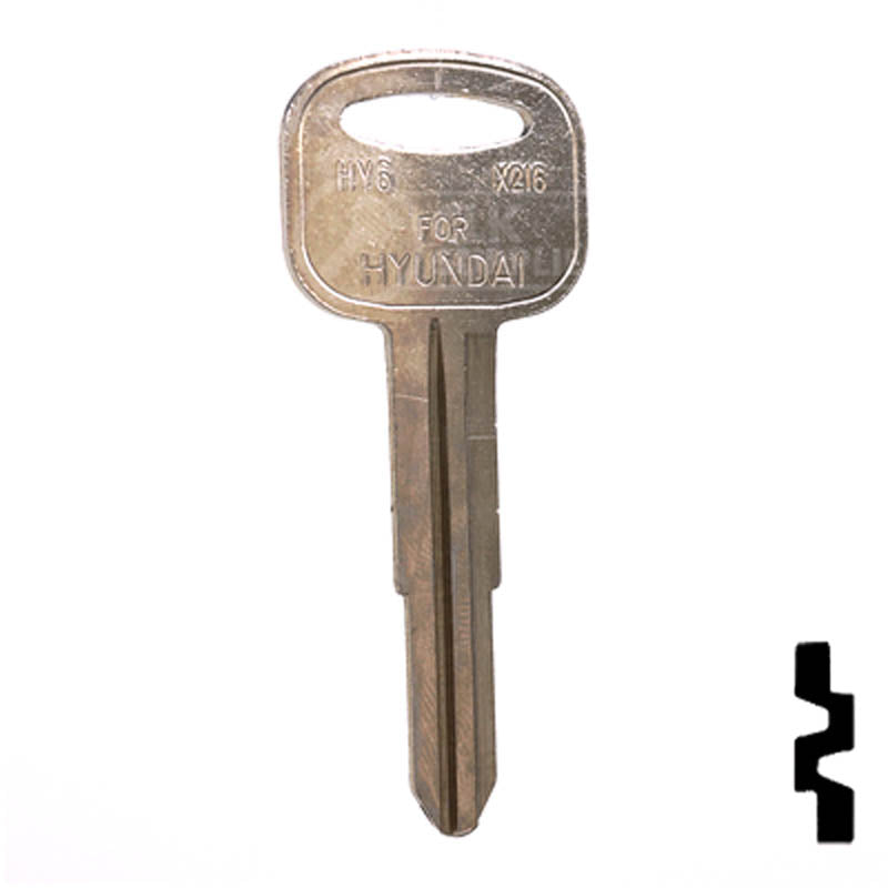 Uncut Key Blank | Hyundai | X216 (HY6) Automotive Key JMA USA