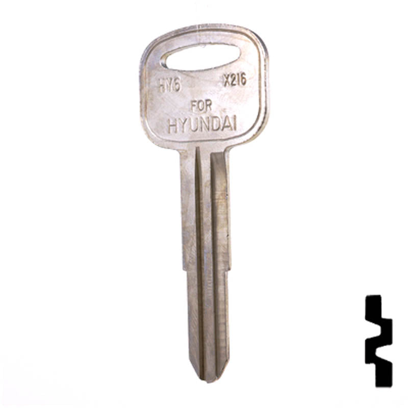 Uncut Key Blank | Hyundai | X216 (HY6) Automotive Key JMA USA