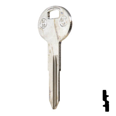 Uncut Key Blank | Nissan | X124 ( DA28 ) Automotive Key JMA USA