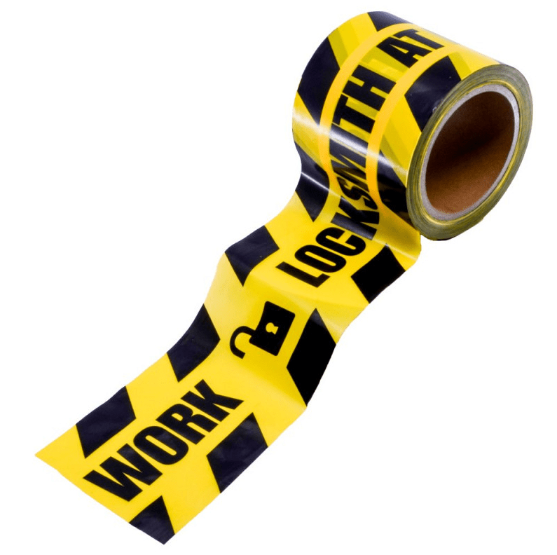 Caution Tape - "Locksmith At Work" Displays and signage Lock Labs