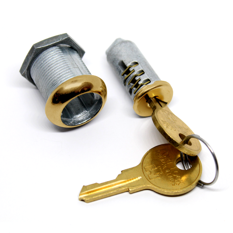 CompX Fort 7/8" Disc Tumbler Cylinder Cabinet Cam Lock- Brass Cylinders & Hardware COMPX SECURITY