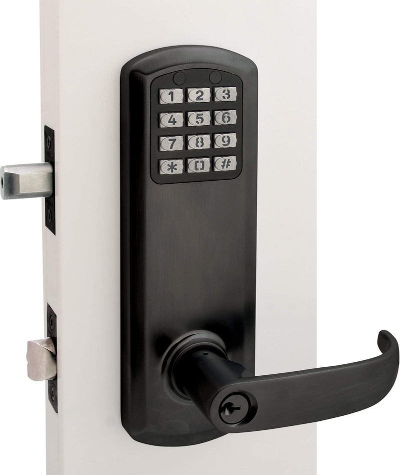 TownSteel E-Genius 2000 Series Grade 1 Interconnected Push Button Electronic Lock 4" On Center-Flat Black Electronic Lock TownSteel