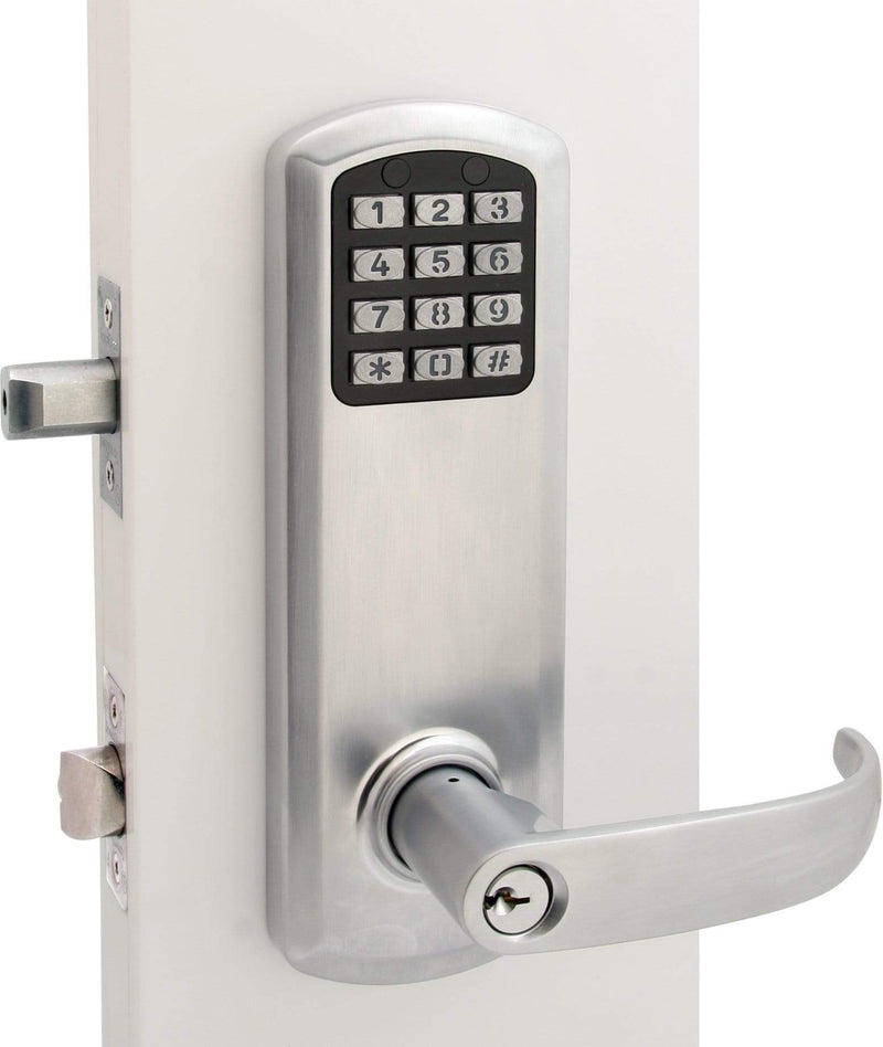 TownSteel E-Genius 2000 Series Grade 1 Interconnected Push Button Electronic Lock 4" On Center-Satin Chrome Electronic Lock TownSteel
