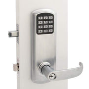 TownSteel E-Genius 2000 Series Grade 1 Interconnected Push Button Electronic Lock 5 1/2" On Center-Satin Chrome Electronic Lock TownSteel