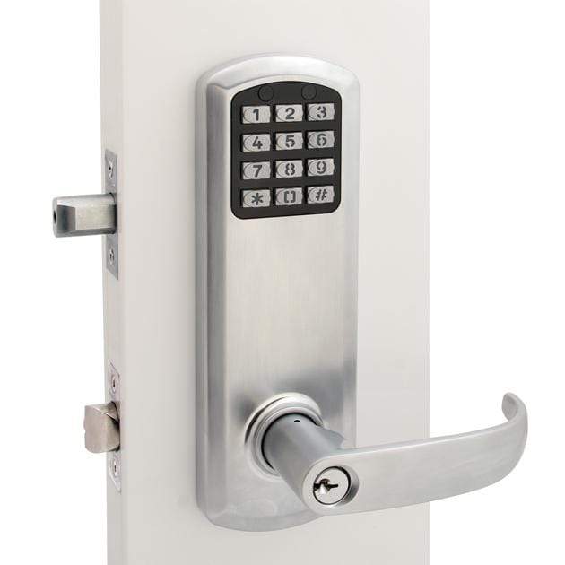 TownSteel E-Genius 2000 Series Grade 1 Interconnected Push Button Electronic Lock 5 1/2" On Center-Satin Chrome Electronic Lock TownSteel