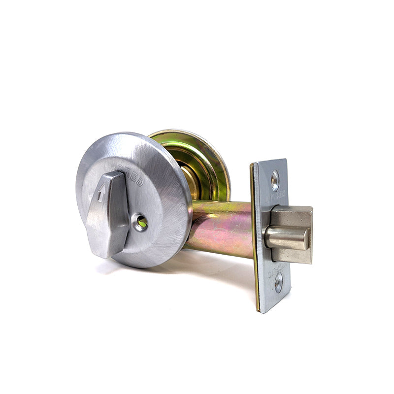 Cal-Royal Gate Latch Single Deadbolt - Schalge C - US26D 2-3/8" Grade 2 Deadbolt Cal-Royal