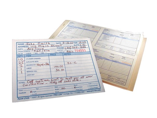 Service Call Dispatch Book Invoice Book Pro-Lok