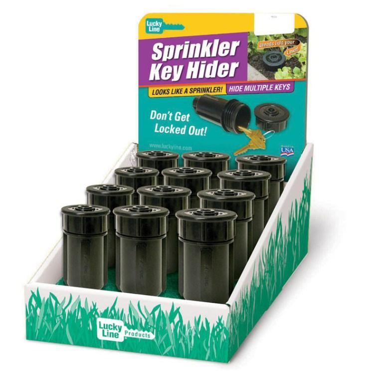 Sprinkler Head Key Hider Display 12-Pack Key Chains & Tags Lucky Line
