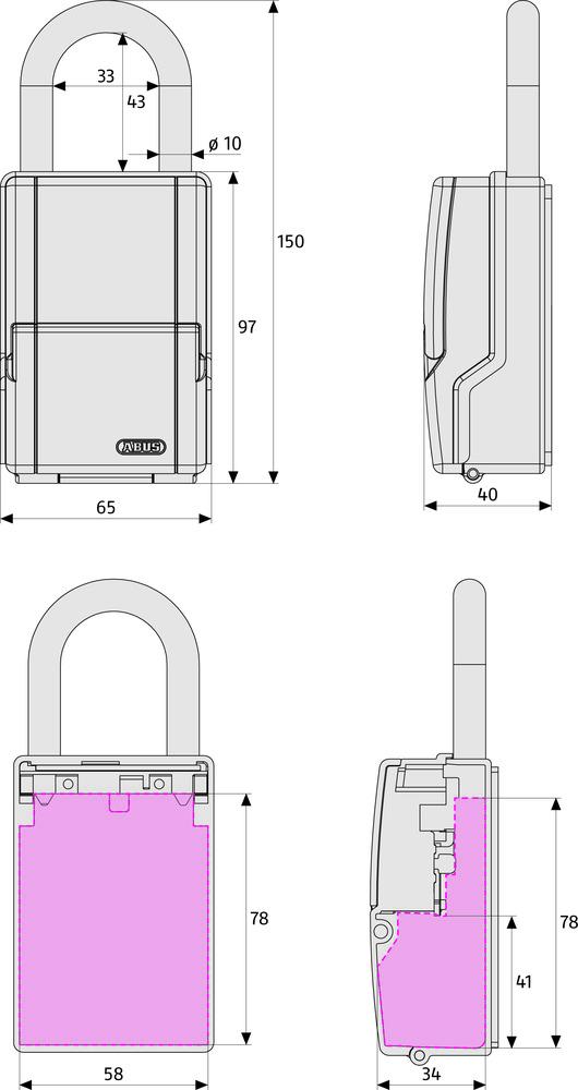 Abus 797 Key Storage 4 Dial Lock w/ Shackle LocK Boxes Abus Lock Co.