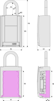 Abus 777 Key Storage Push Button Lock Box w/ Shackle Lock Box Abus Lock Co.