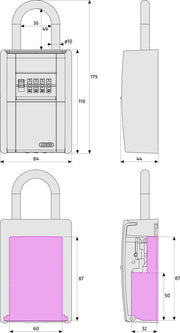 Abus 797 Key Storage 4 Dial Lock w/ Shackle LocK Boxes Abus Lock Co.