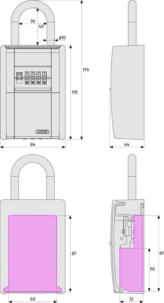 Abus 797 Key Storage 4 Dial Lock w/ Shackle LocK Boxes Abus Lock Co.