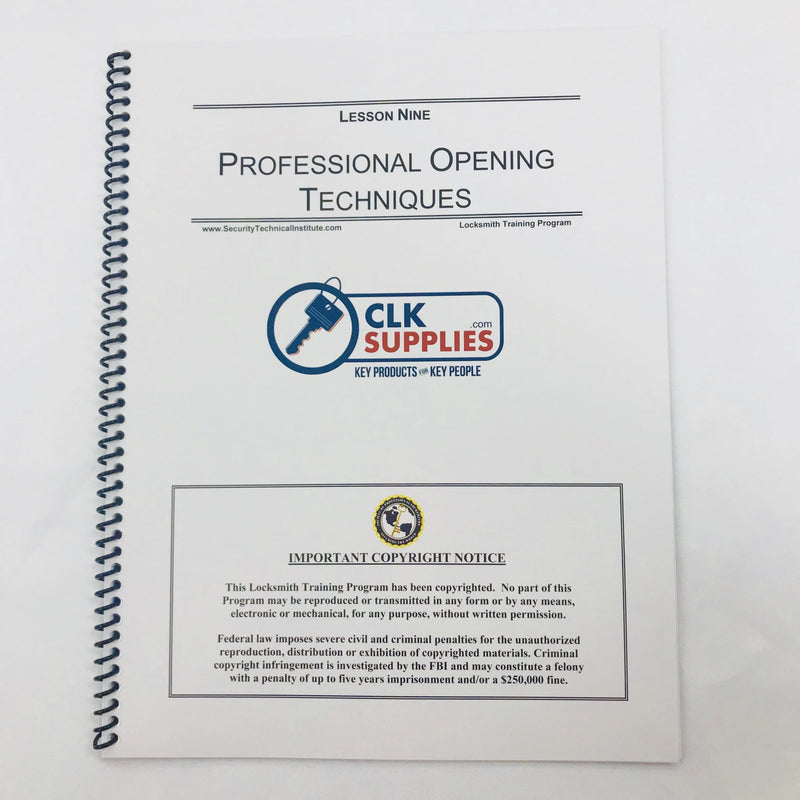 Learn Professional Opening Techniques- Step by Step Guide Locksmith Training Program CLK SUPPLIES, LLC