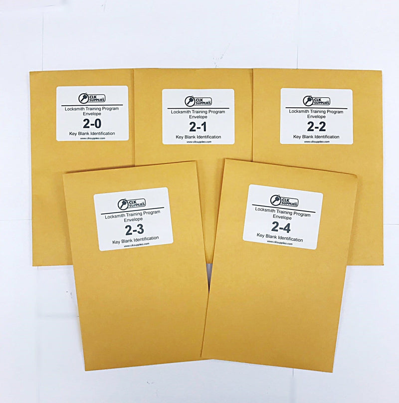 Locksmith Training Program- Key Blank Identification Full Key Kit Lessons 2-0 to 2-4 Locksmith Training Program CLK