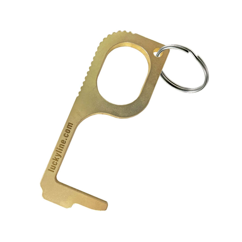 Brass Touchless Door Opener + Stylus Key Chains & Tags Lucky Line