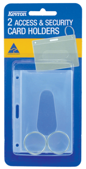 Kevron ID Card or Photo Holder 2pcs w/ Ring Key Chains & Tags Kevron