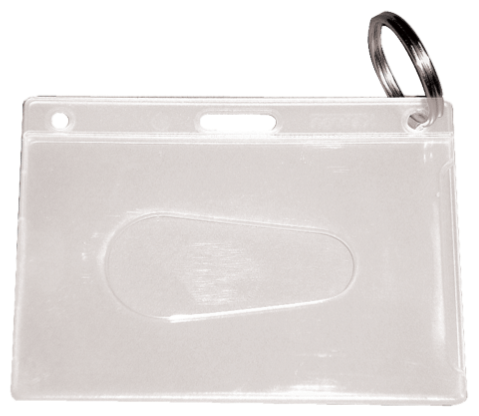 Kevron ID Card or Photo Holder 2pcs w/ Ring Key Chains & Tags Kevron