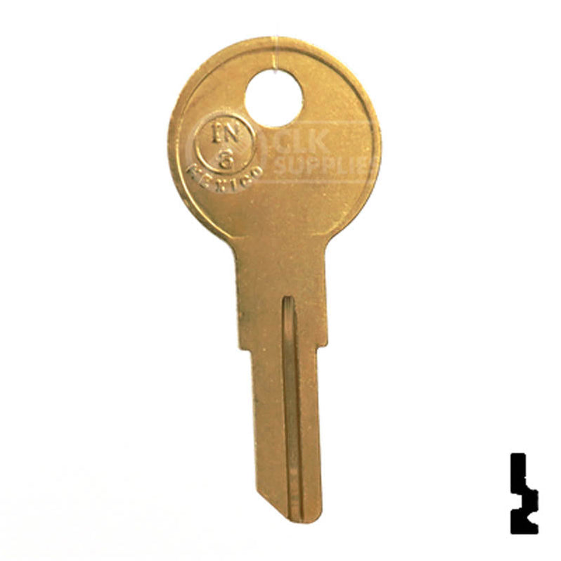 Uncut Key Blank | Jofco, Hudson, Kimball | IN8, L1054B