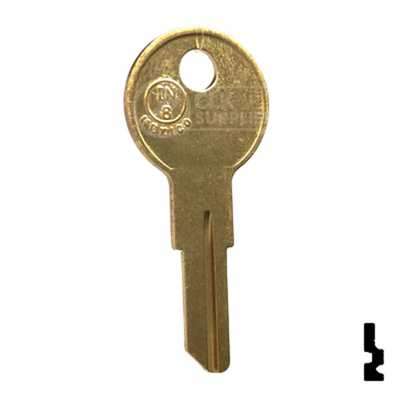 Uncut Key Blank | Jofco, Hudson, Kimball | IN8, L1054B