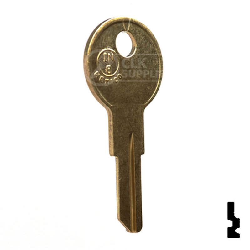 Uncut Key Blank | Jofco, Hudson, Kimball | IN8, L1054B