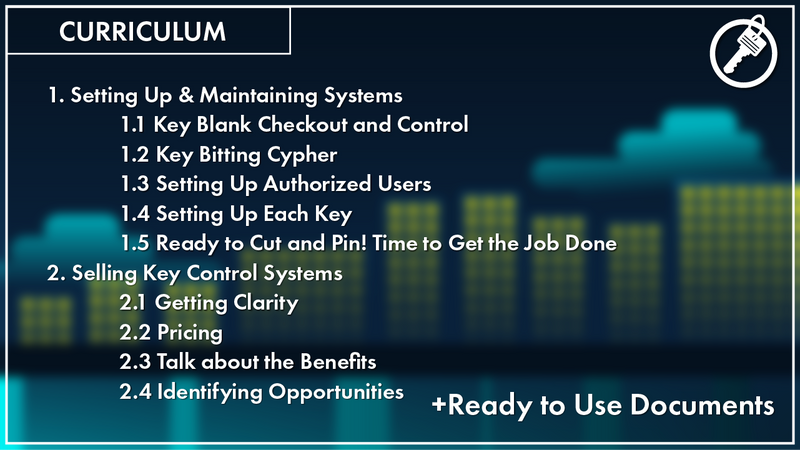 Setup, Manage, & Sell Restricted Key Systems - Online Course Online Learning Lockboss Online Learning