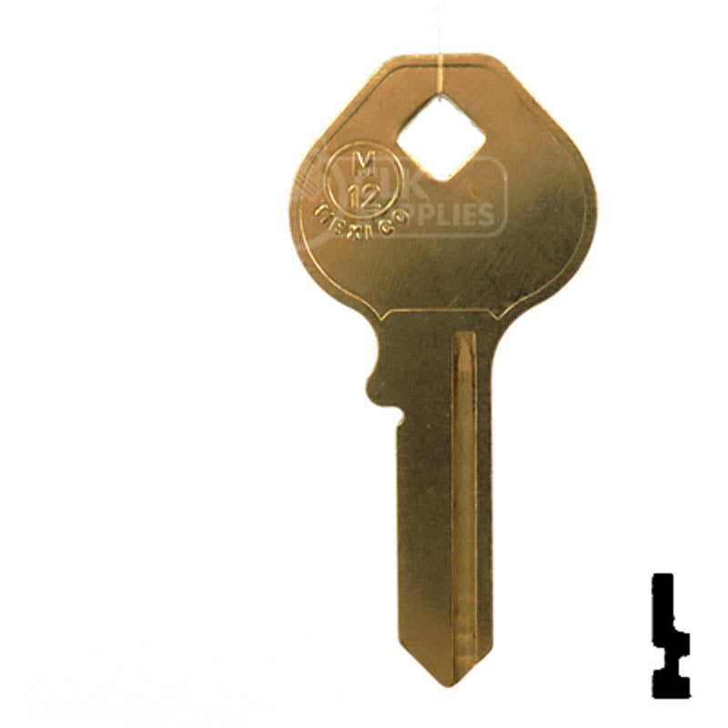 M12, 1092D Master Key Padlock Key JMA USA
