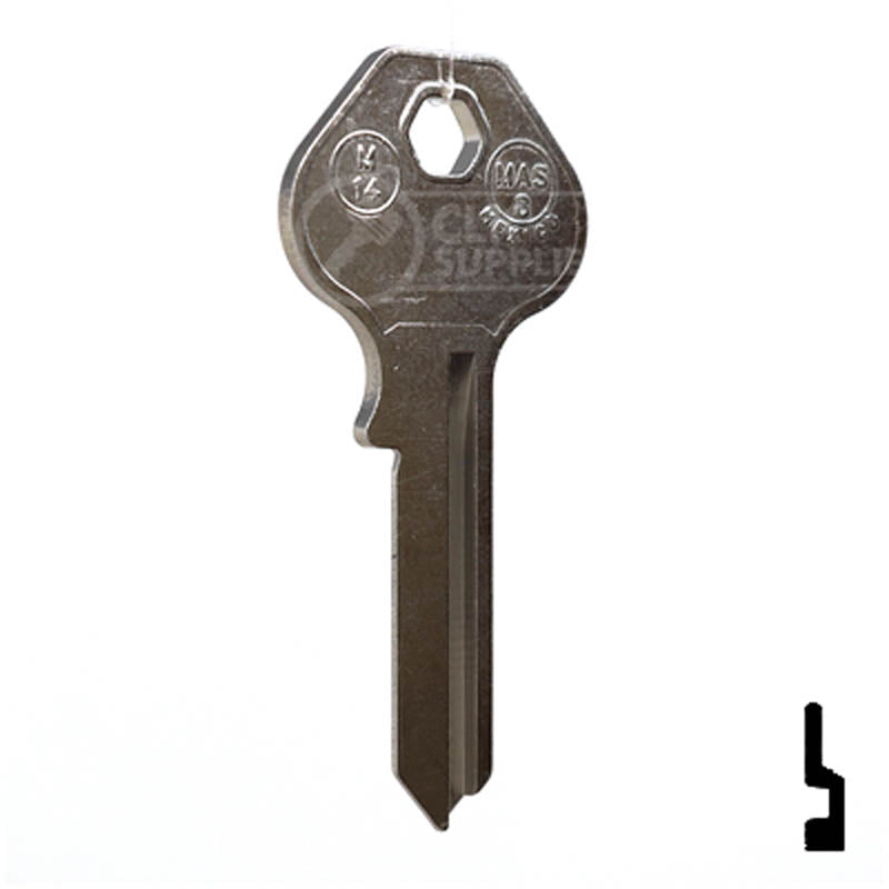 M14, 1092J Master Key Padlock Key JMA USA