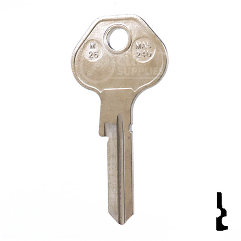 M26, 1092-7000B Master Key Padlock Key JMA USA