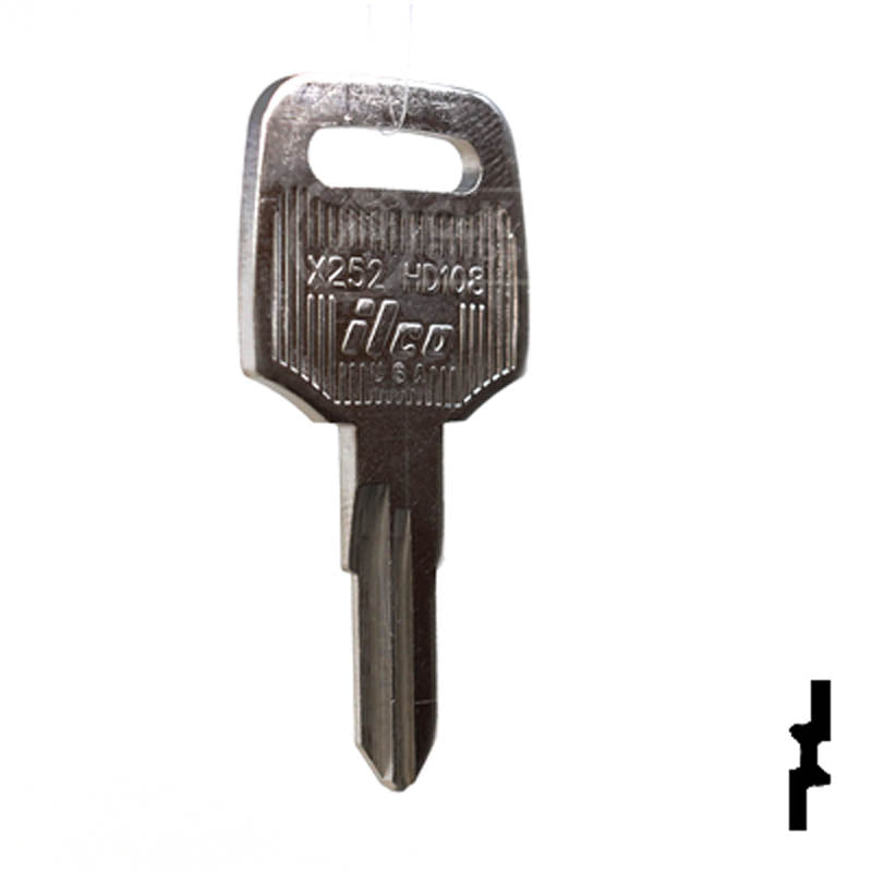 Uncut Key Blank | Honda Motorcycle | X252 ( HD108 )