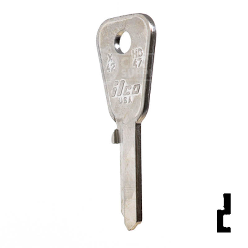 X42 ( HD47 ) Honda Motorcycle Power Sport Key Ilco
