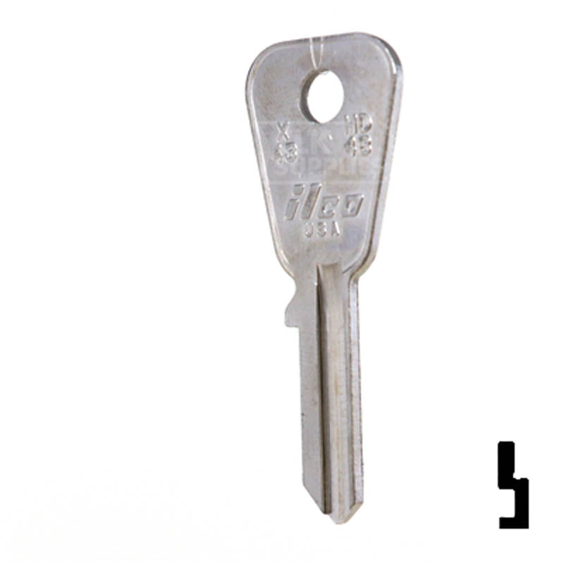 X43 ( HD48 ) Honda Motorcycle Power Sport Key Ilco