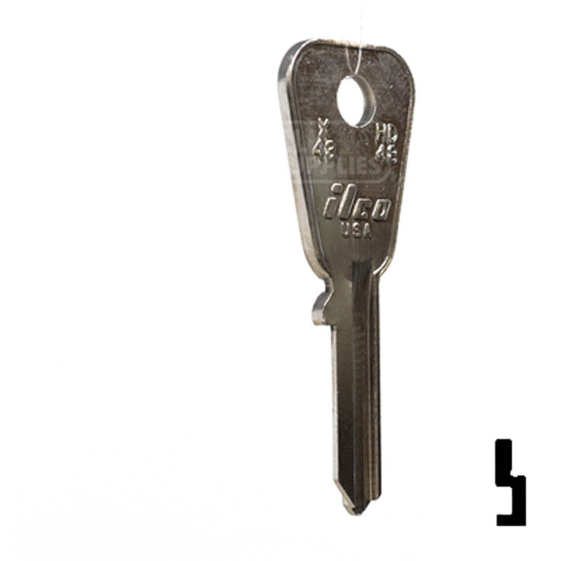 X43 ( HD48 ) Honda Motorcycle Power Sport Key Ilco