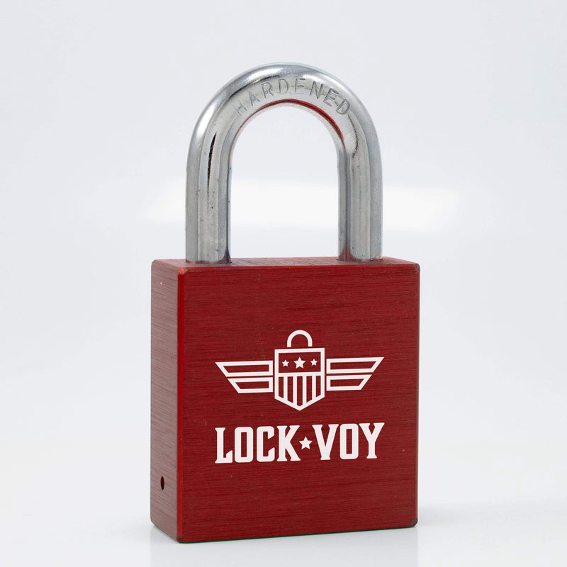 Freedom Series 10AR Aluminum USA Padlock by LockVoy -Red (LFIC) Rekeyable Padlocks LockVoy