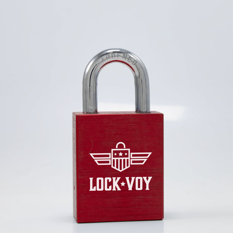 Freedom Series 10AR Aluminum USA Padlock by LockVoy -Red (SFIC) Rekeyable Padlocks LockVoy