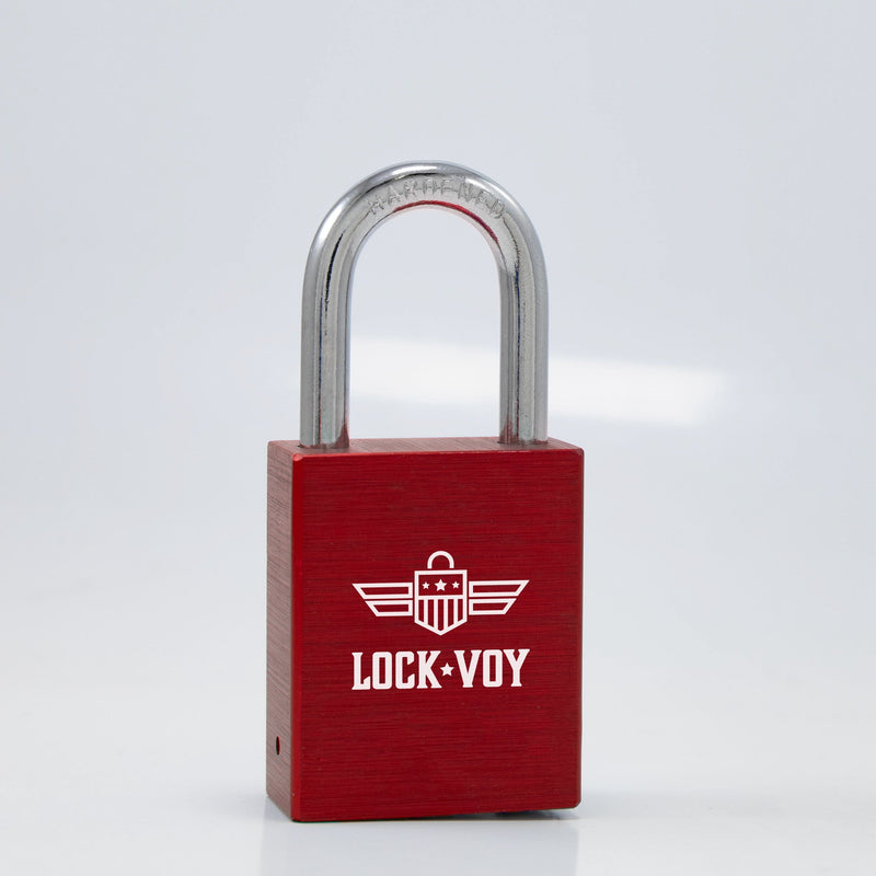 Freedom Series 9AR Aluminum USA Padlock by LockVoy -Red (Rekeyable, M1 Key, KD) Rekeyable Padlocks LockVoy