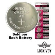 Maxell CR2025 3 Volt Lithium Coin Cell, On Tear Strip Remotes and Batteries LockVoy