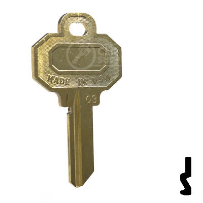 1510, BW2  Baldwin, Emtek Key Residential-Commercial Key Ilco