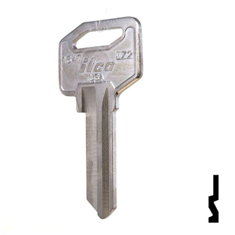 1647, EZ2 EZ Set Key Residential-Commercial Key Ilco