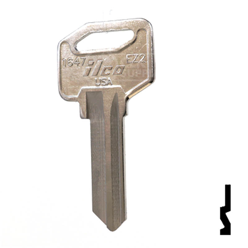 1647, EZ2 EZ Set Key Residential-Commercial Key Ilco