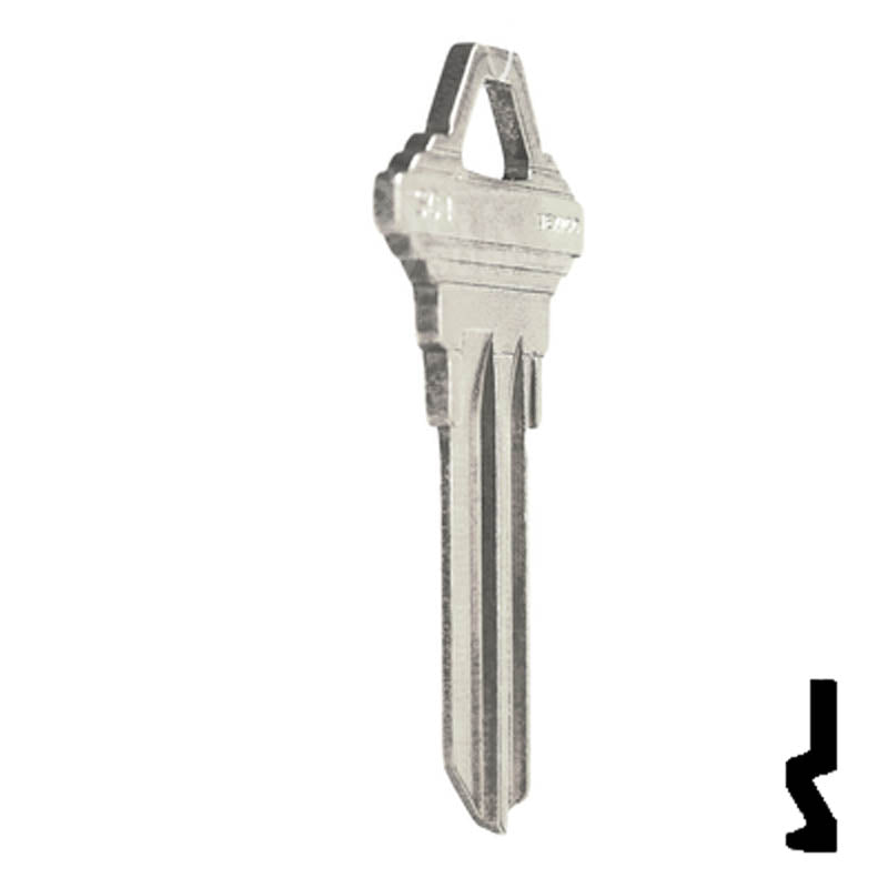 SC1 Schlage Key Blank ( Nickel Plated ) Residential-Commercial Key JMA USA