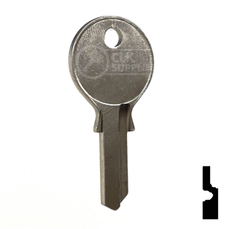 Uncut Key Blank | Geiger | HU3 Residential-Commercial Key Ilco