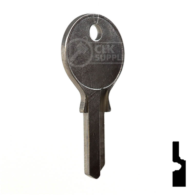 Uncut Key Blank | Geiger | HU3 Residential-Commercial Key Ilco
