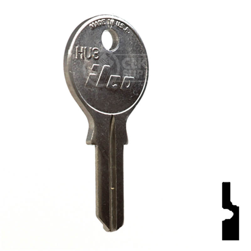 Uncut Key Blank | Geiger | HU3 Residential-Commercial Key Ilco