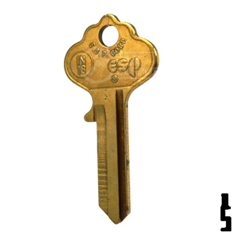 Uncut Key Blank | Ilco, Corbin | IN18, X1054F Residential-Commercial Key Ilco