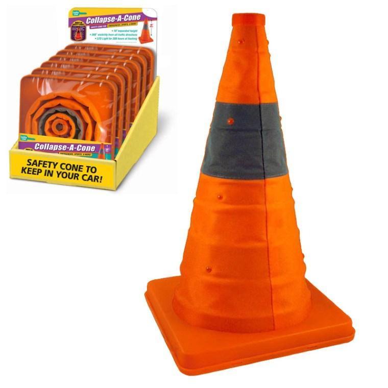18" Collapse-A-Cone w/ LED Flashlight Key Chains & Tags Lucky Line
